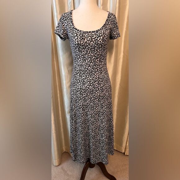 Jessica Simpson cheetah print leopard print maxi dress with slit EUC Size Small - Picture 1 of 5